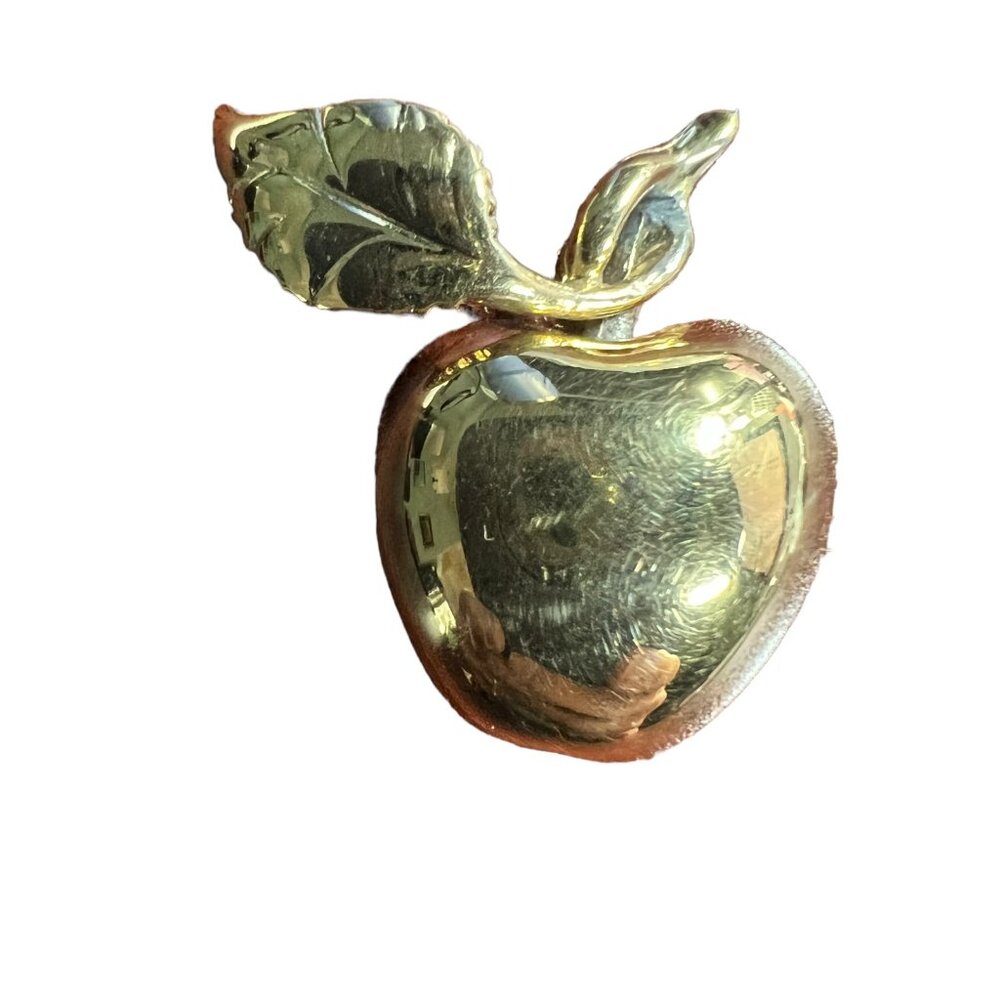 Monet Brooch Apple Gold Tone Vintage‎ Pin